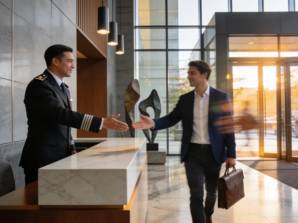 Concierge security officer at a Melbourne reception