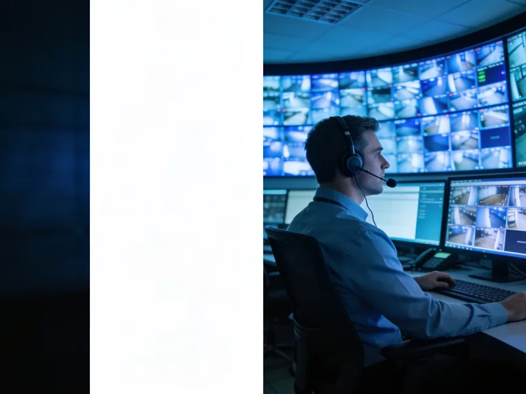 Licensed CCTV monitoring operator in a Melbourne 24/7 control room