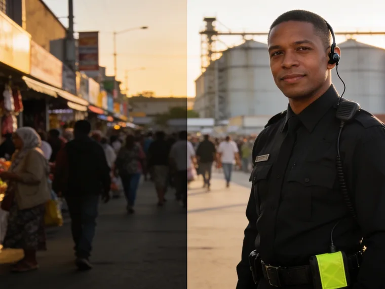 Licensed security guard protecting a business in Dandenong, south-east Melbourne