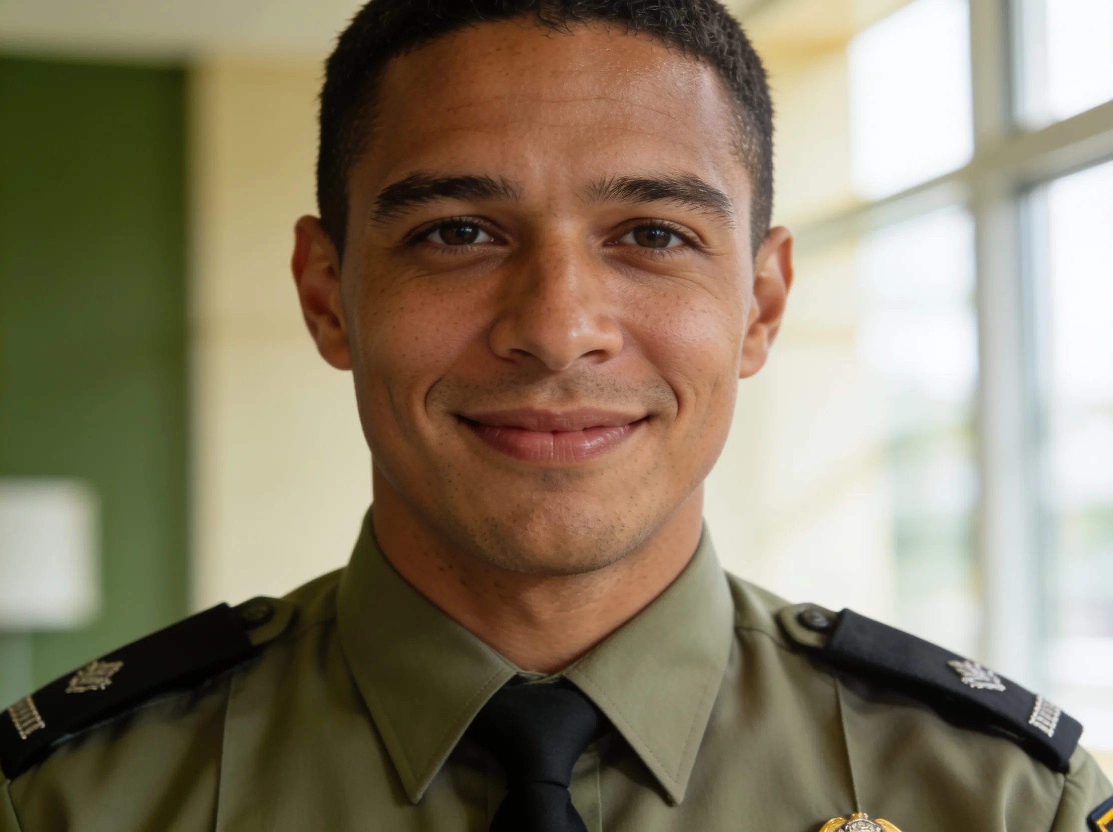 Confident licensed security officer in uniform