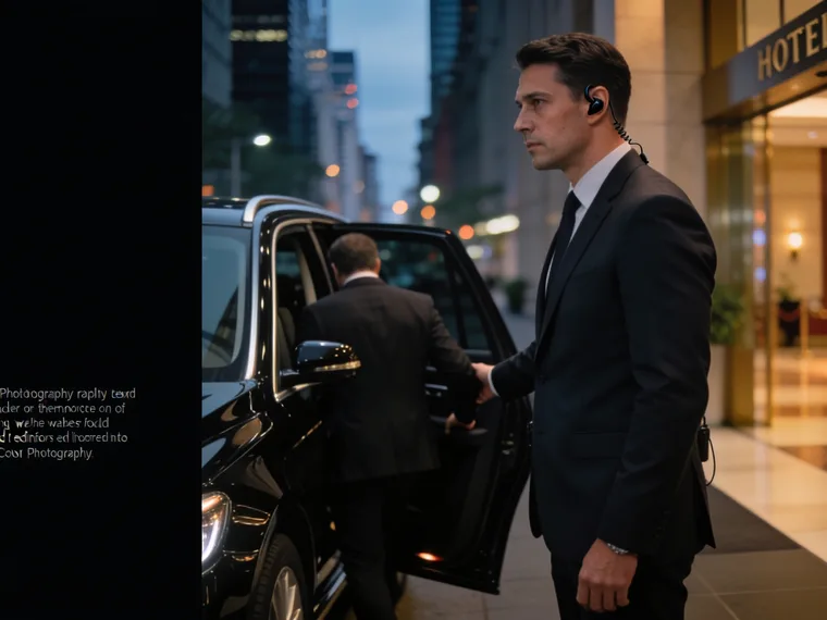 Licensed close protection officer escorting a client in Melbourne