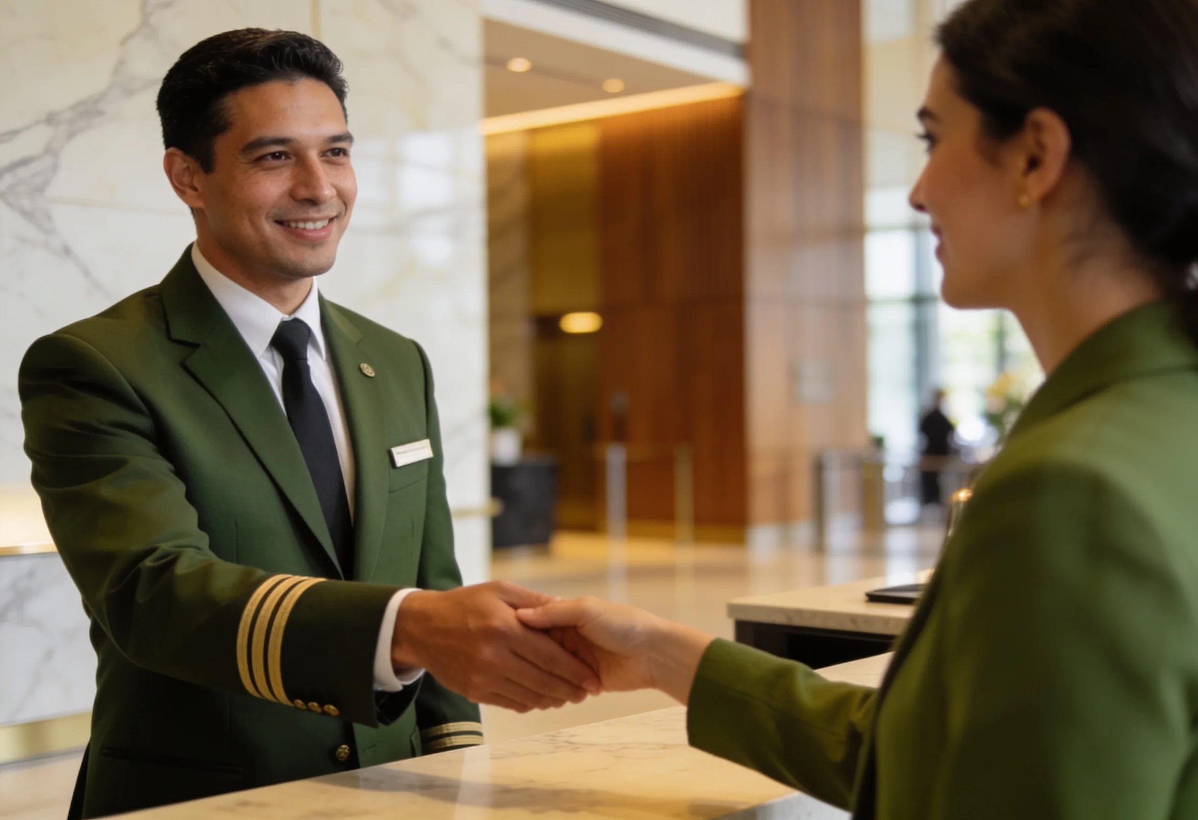 Concierge security officer in a Melbourne corporate lobby